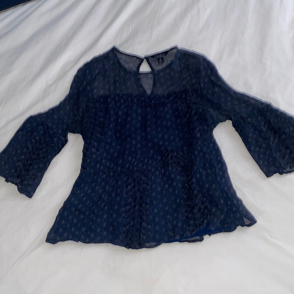 Lucky Brand lined sheer blouse